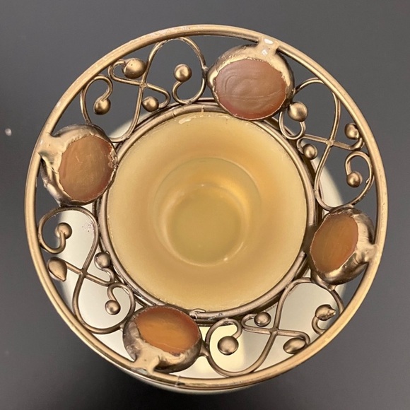 Partylite Retro Amber Frost Glass Candleholder - Picture 2 of 6